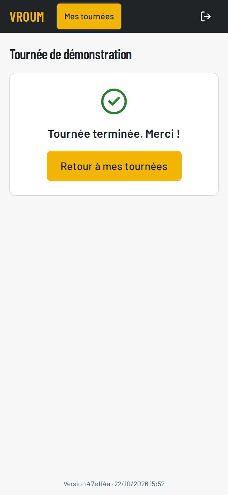 Tournée terminée