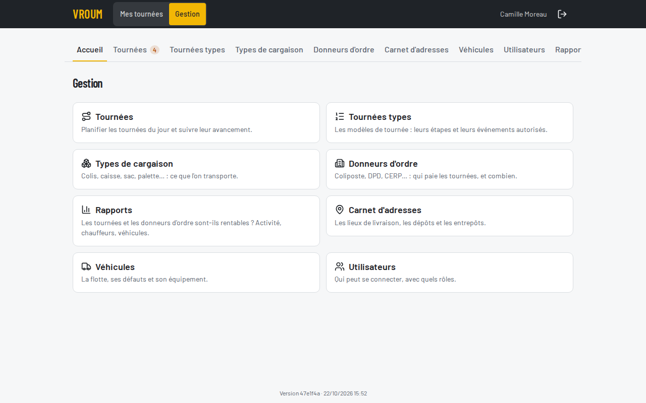 Accueil de la gestion